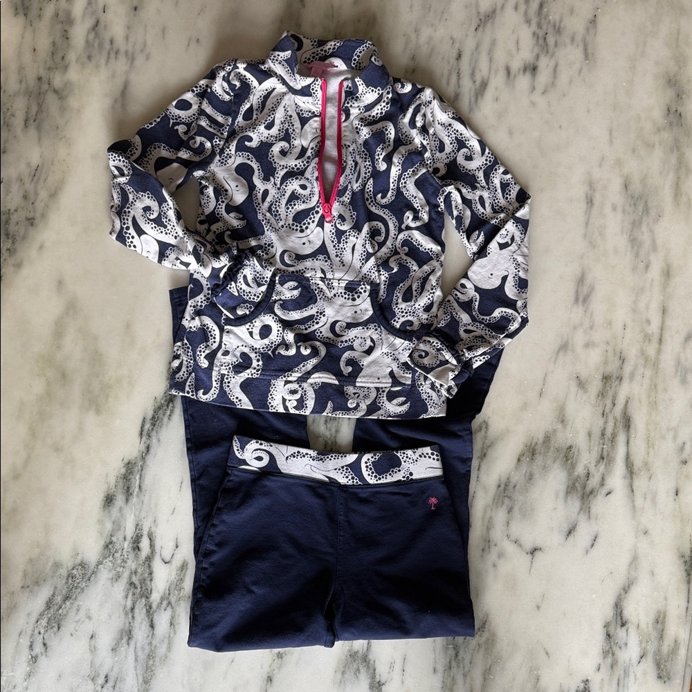 Lilly Pulitzer Navy and White Kids Matching Set